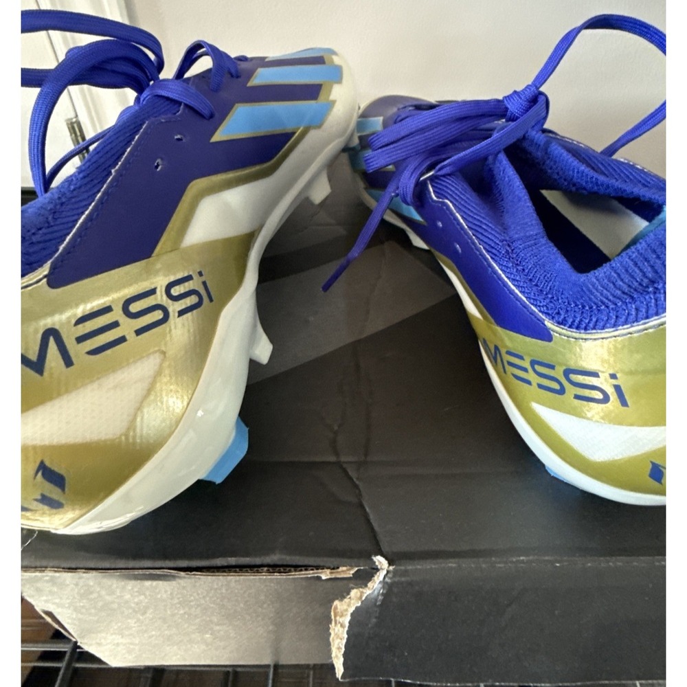 Adidas X Crazyfast League Messi Blue Gold Soccer Cleats Size 12 New In Box NiB - Picture 12 of 16
